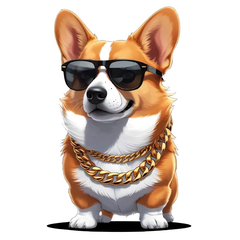 Cool corgi with sunglasses