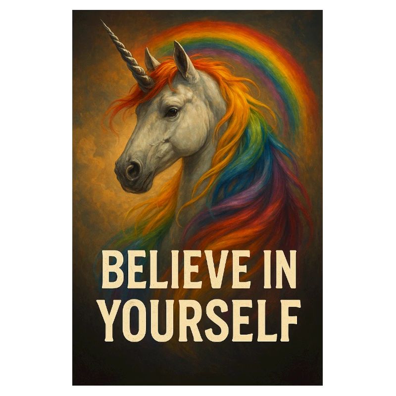 Glaub an dich selbst Einhorn Regenbogen