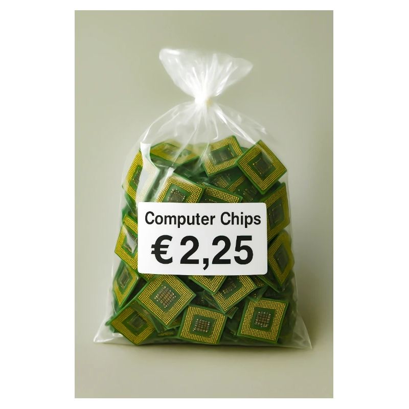 Étiquette de prix des puces informatiques
