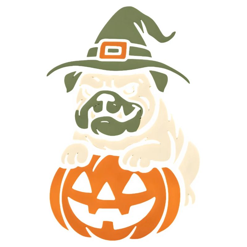 Mops Halloween Kürbis Hexe