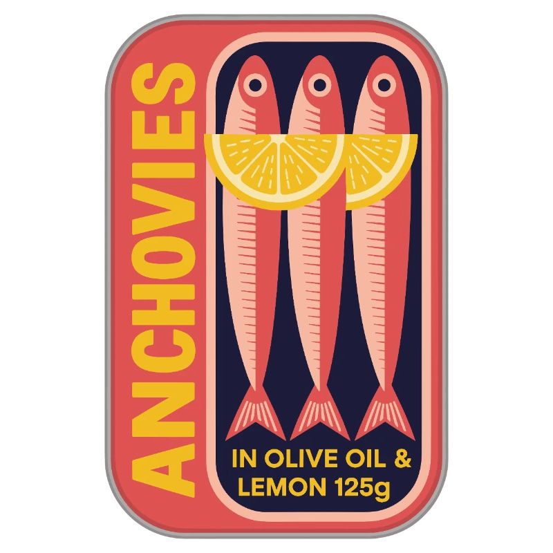 Retro Can Label Anchovy Art
