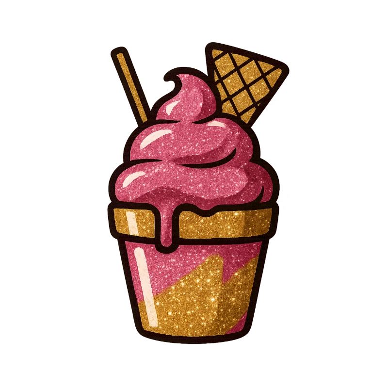 Pink Glitzer Eiscreme Becher