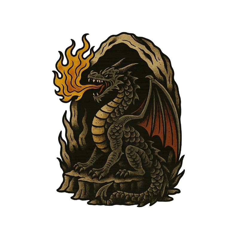 Flammender Drache