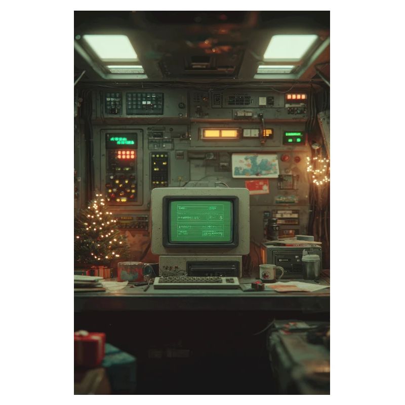 Retro Computerkonsole Holiday Glow