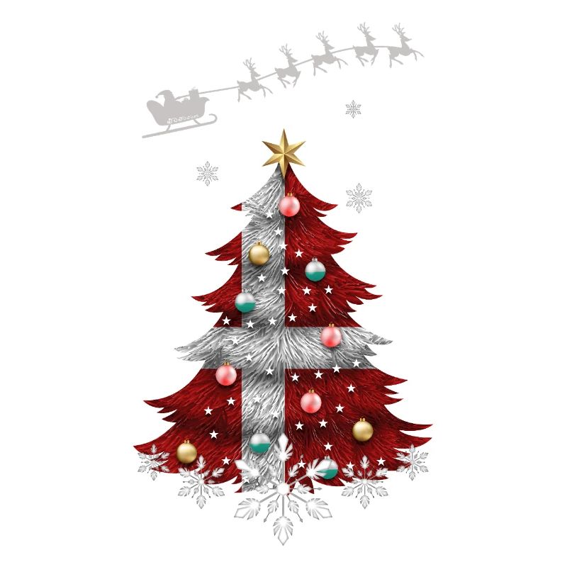 Weihnachtsbaum mit Dänemark Flagge