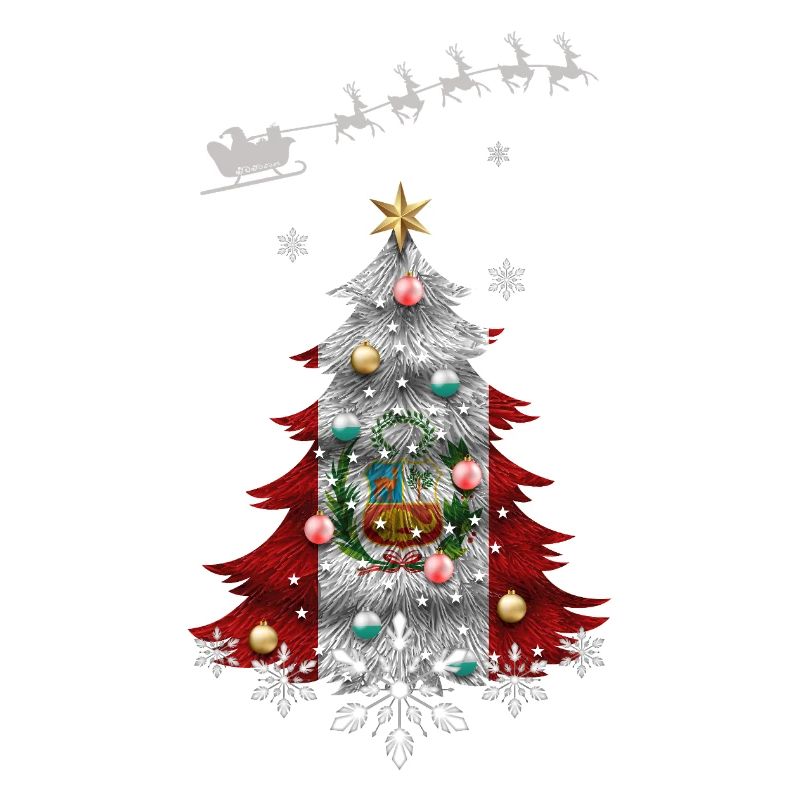 Weihnachtsbaum mit Peru-Flagge