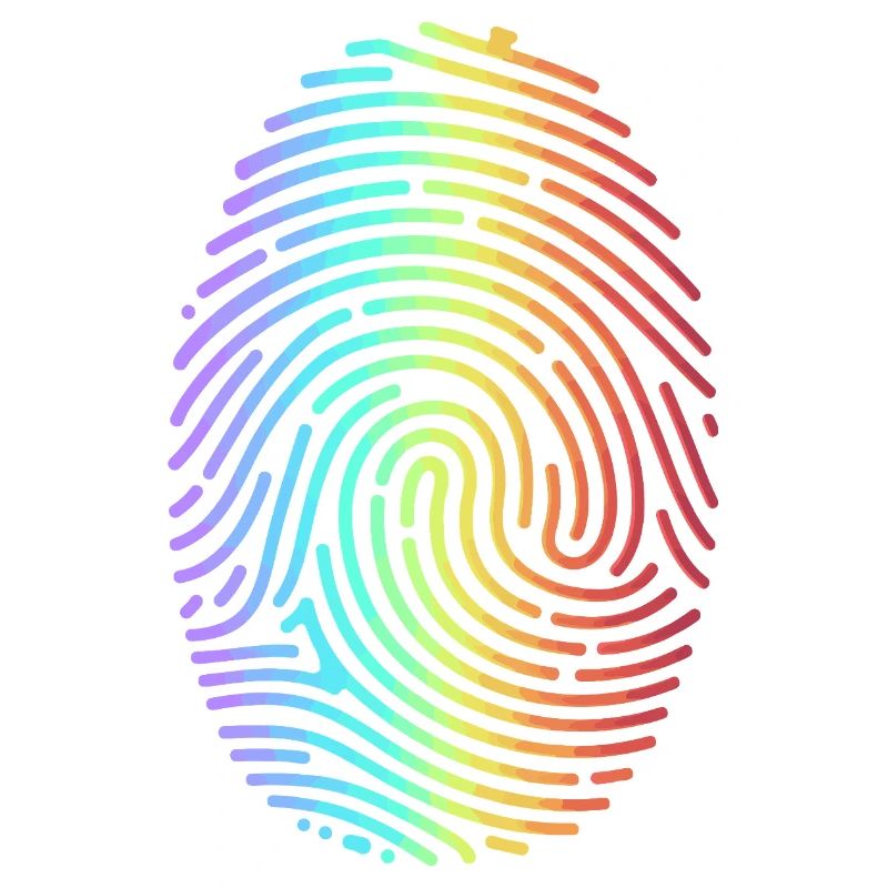 Empreinte digitale arc-en-ciel colorée