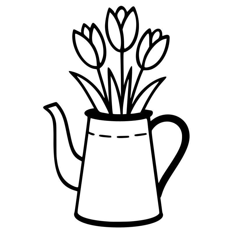 Cruche avec tulipes – motif de fleurs de printemps