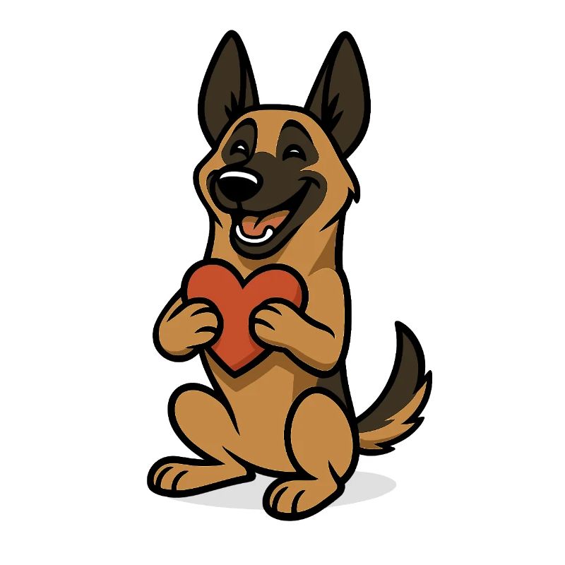 Malinois mit Herz Comic