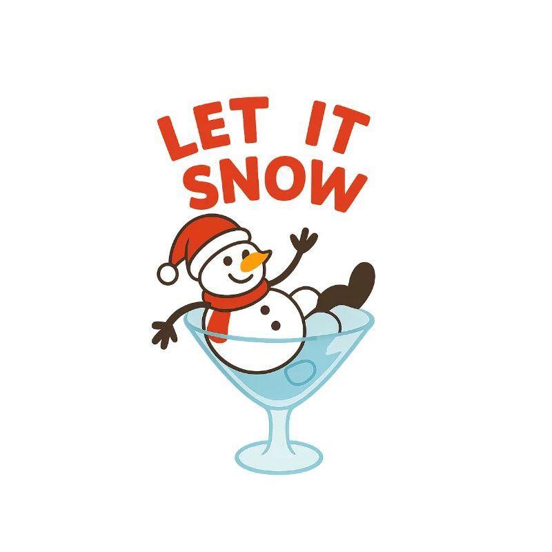 Let It Snow Snowman Cocktail Design