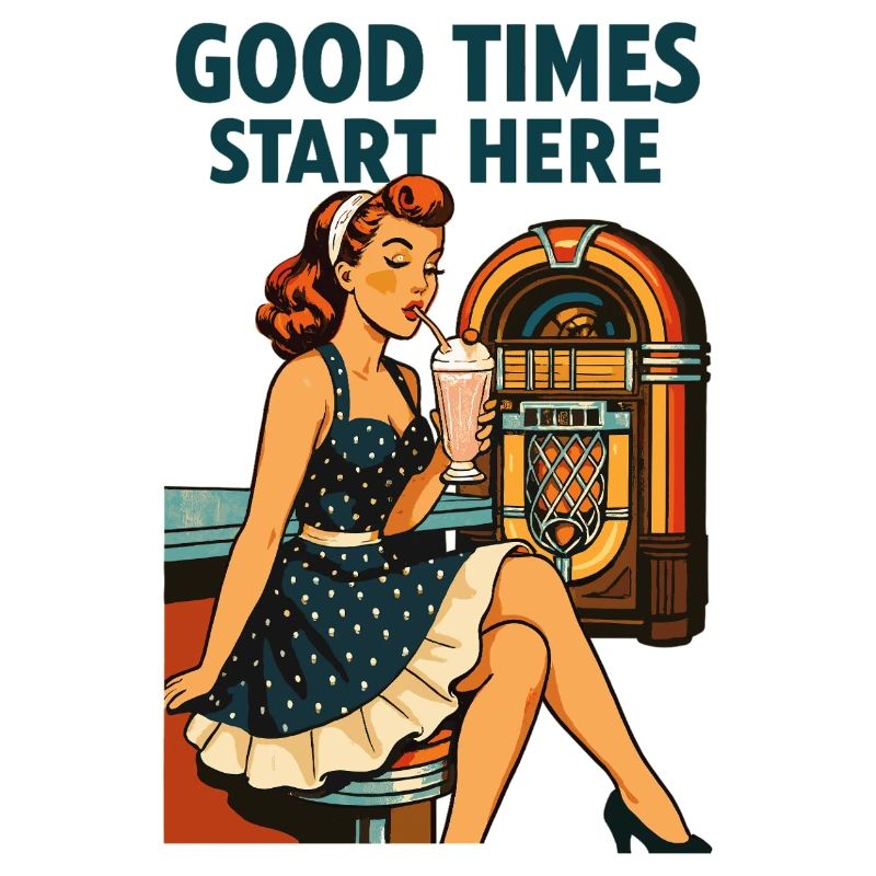 Rockabilly 50s Diner Milkshake Jukebox Retro