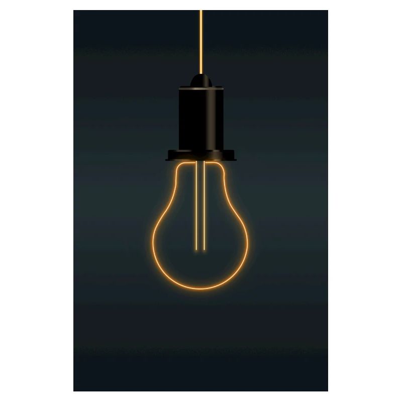Neon Light Bulb Poster – Warm Orange Inspiration