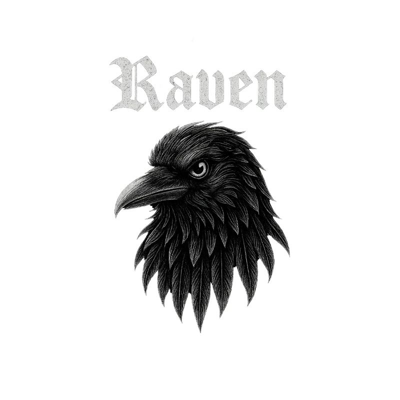 Rabe Gothic Kopf-Illustration Geschenkidee Style 