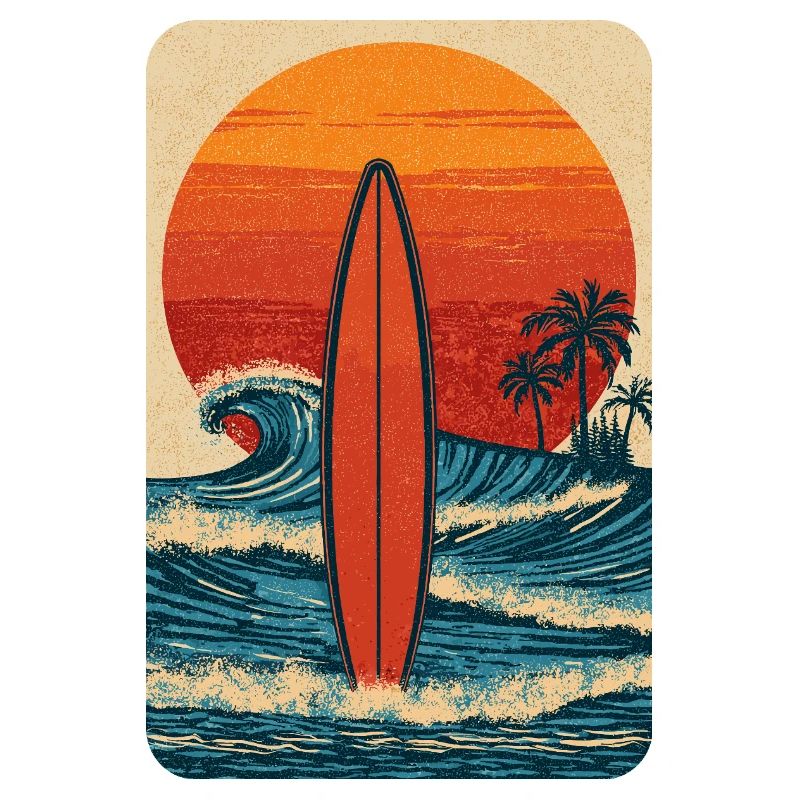 Surf au coucher du soleil