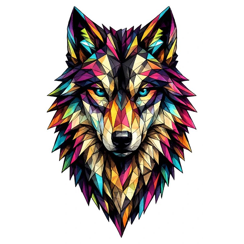 Farbgeometrischer Wolf