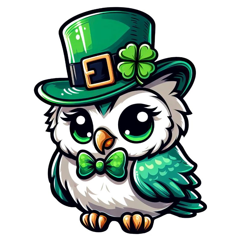 Conception mignonne bande dessinée Harfang des neiges de la Saint-Patrick
