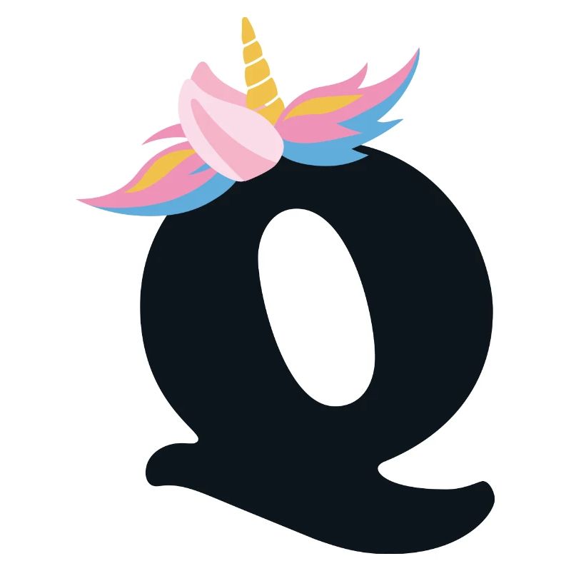 Einhorn-Buchstabe Regenbogenstyle "Q" | be unique