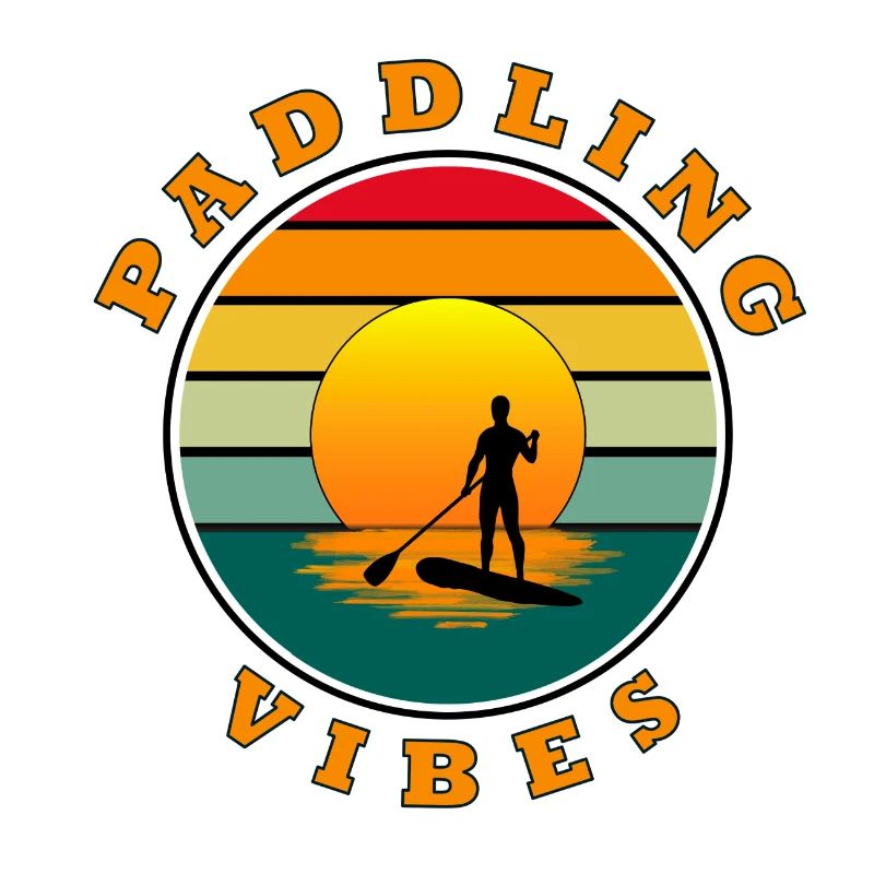 Paddel-Vibes – Sonne retro - Paddle Boarder