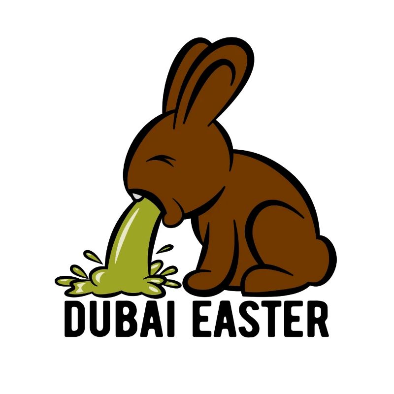 Easter Bunny Puking - Dubai Easter - Easter