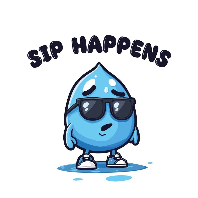 sip happens - Wassertropfen Comicfigur