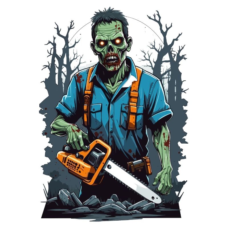 Zombie avec tronçonneuse