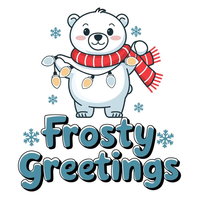 Frostige Grüße – Eisbär mit Lichterkette