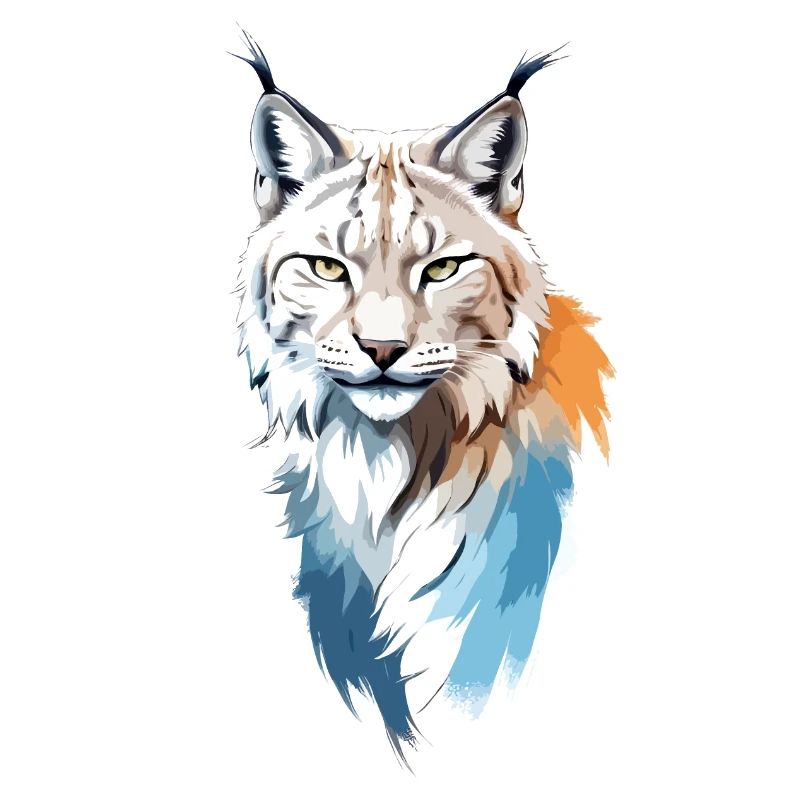 Luchs-Vektor-Kunst mit lebendiger Farbillustration
