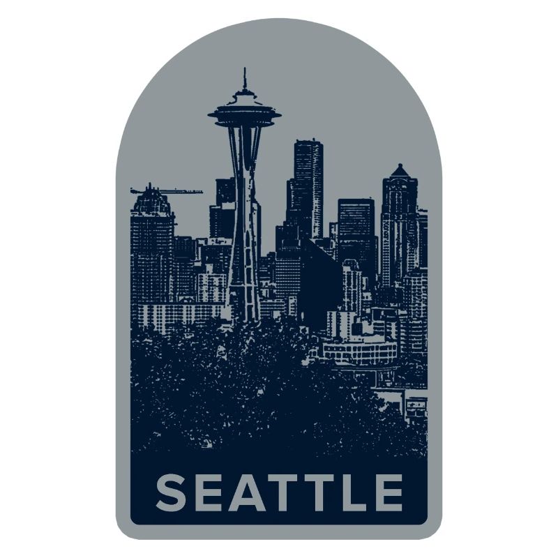 Badge Seattle Skyline : Silhouette Space Needle