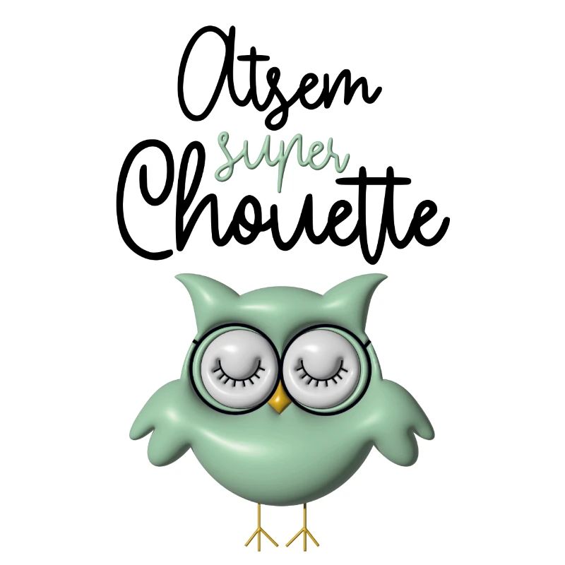 Atsem super chouette verte 3D