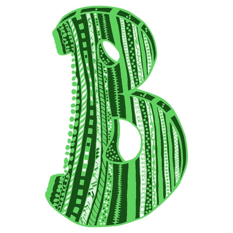 Lettre B avec caractère en vert