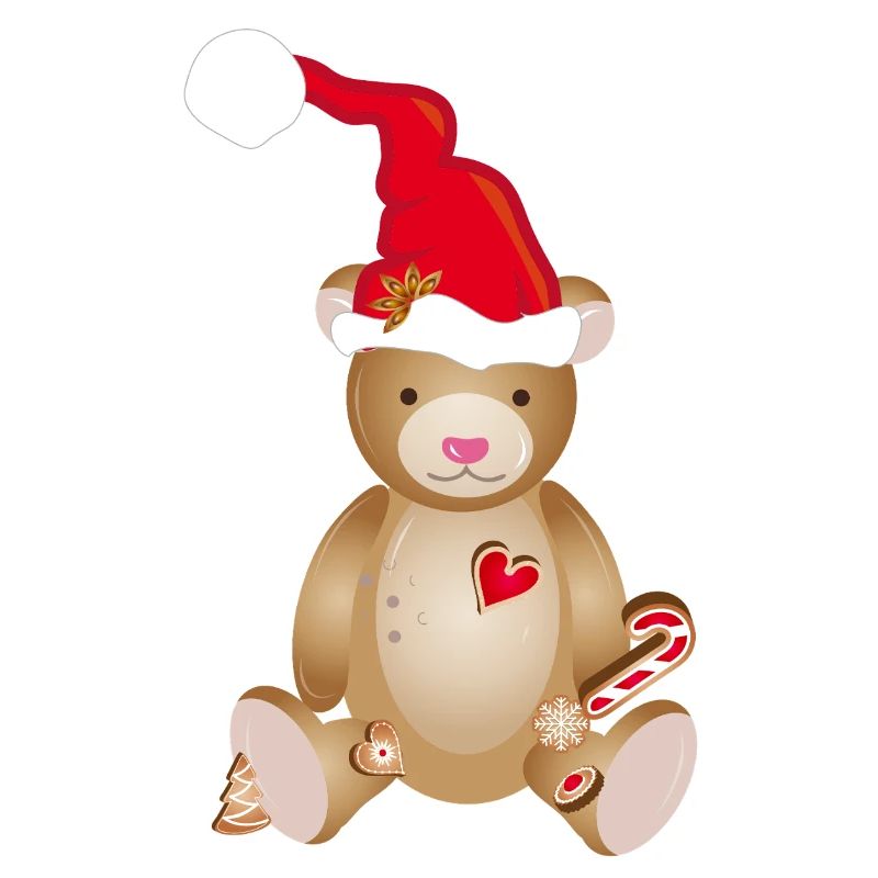 Cute teddy bear with Christmas hat