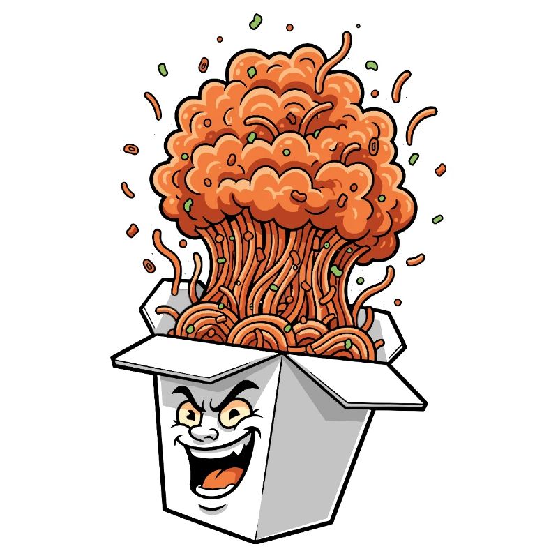 Noodle Box Explosion Cartoon