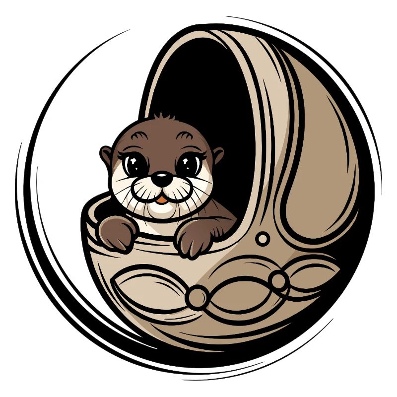 Mignon bébé loutre dans un lit bébé