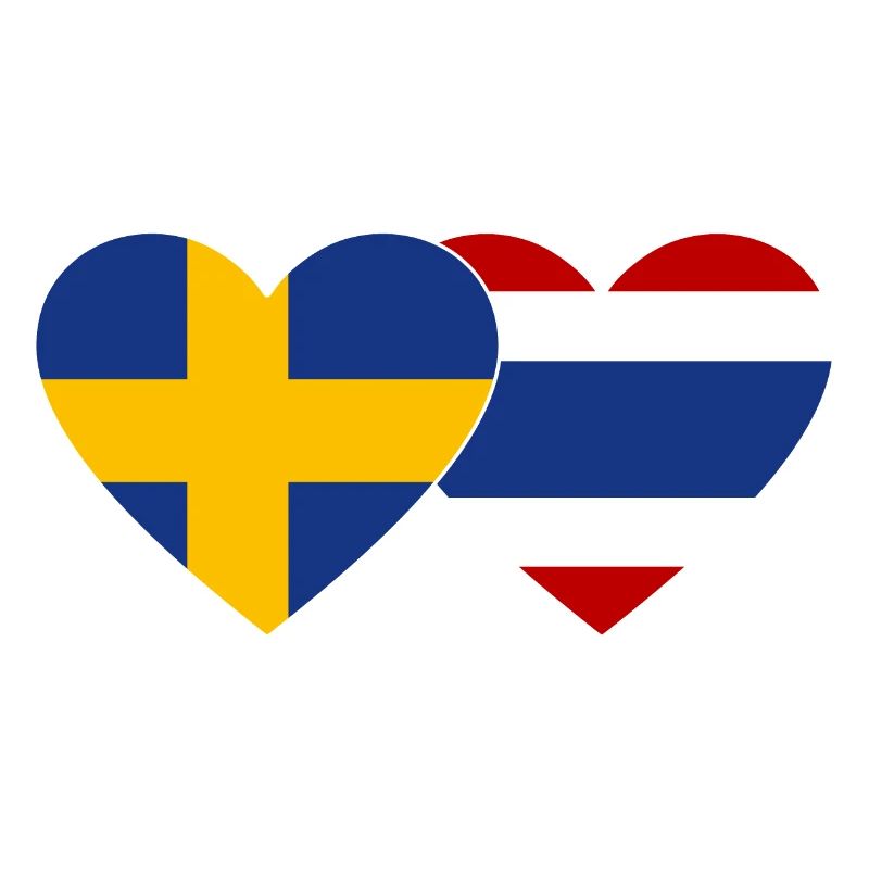 Coeur de drapeau Suède Thaïlande