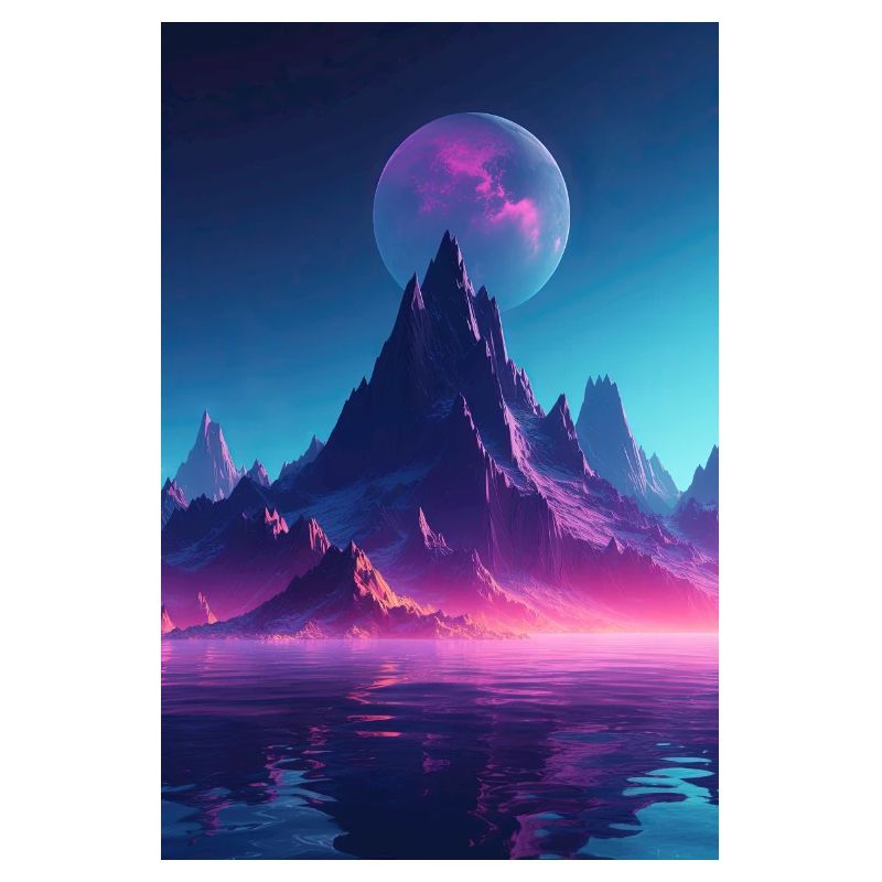 Retro Bergmelodie: Eine Synthwave Ode an der See