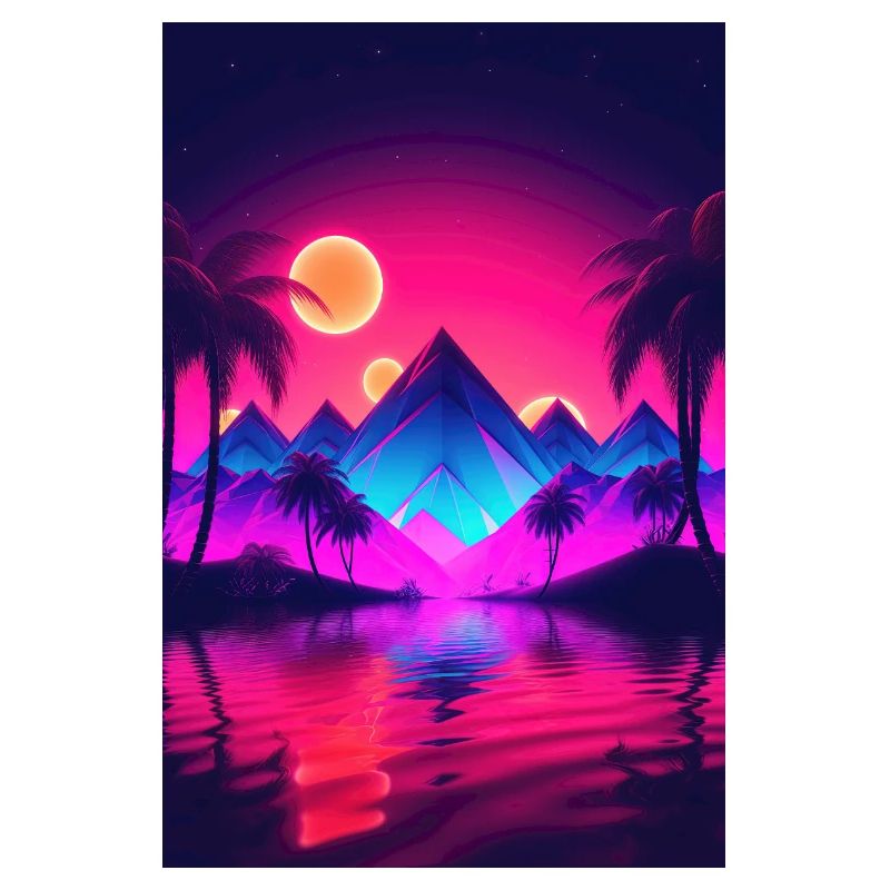 Sunset Serenity: Synthwave-Träume an der Küste