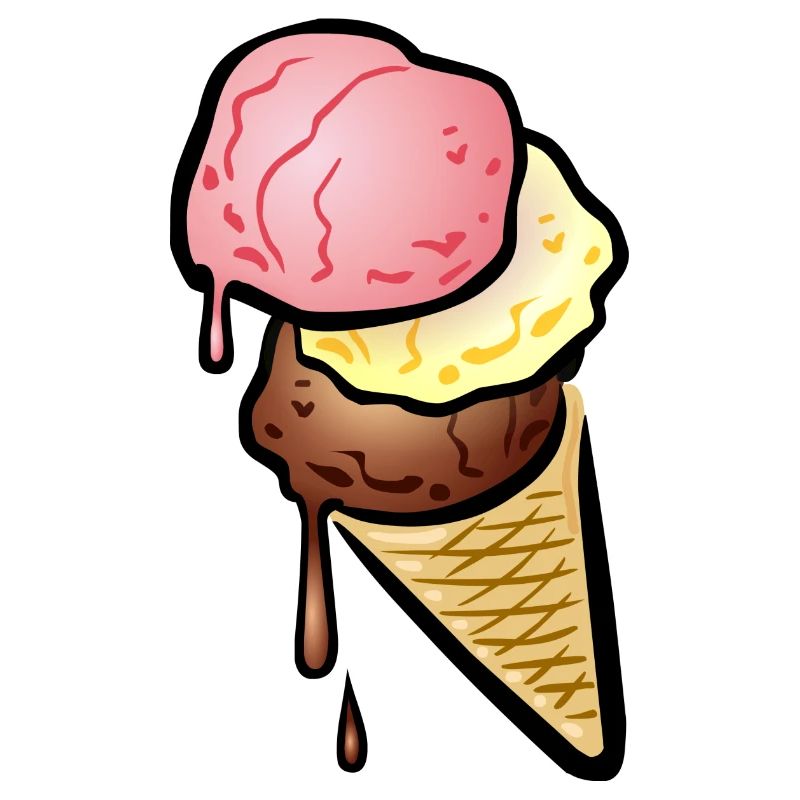 Eistüte mit drei Kugeln Eis