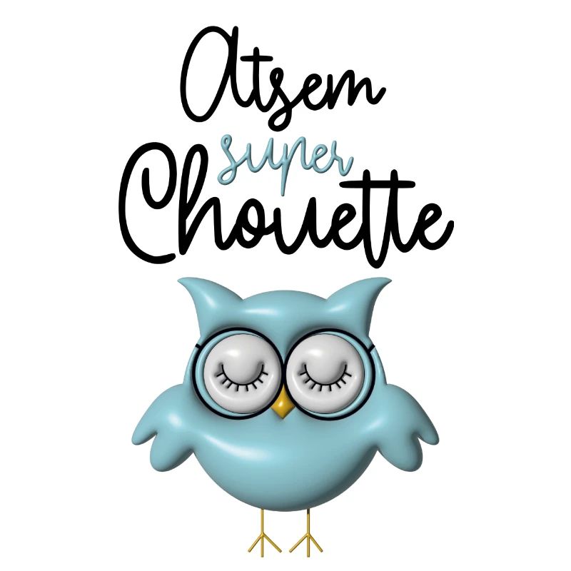 Atsem super chouette bleue 3D