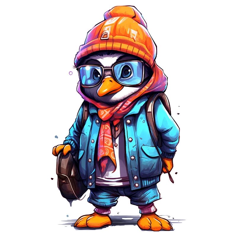 Dessin animé pingouin mignon