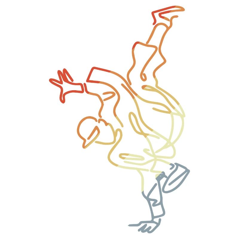 Vintage Breakdancing Boy Drawing