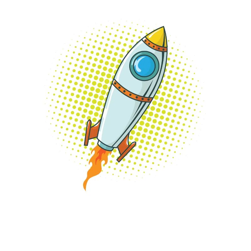 Moon Rocket Spaceship Comic Missile