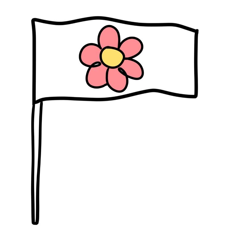 Fleur Drapeau Rose Symbole Forme Nature