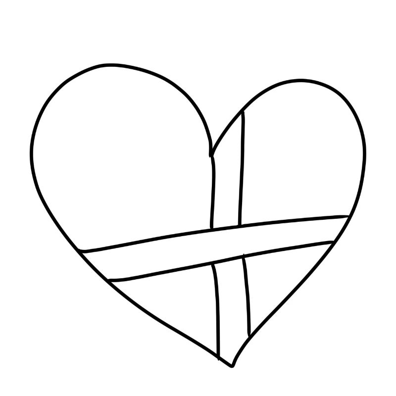 Heart Lines Ribbon Patch
