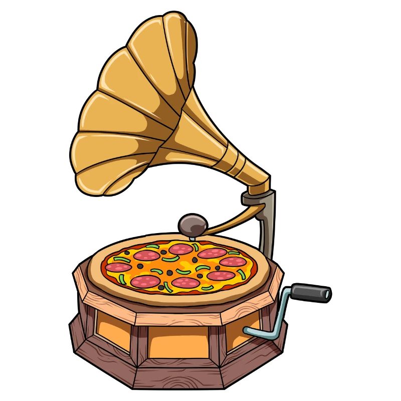 Funny Pizza Gramophone Record Player