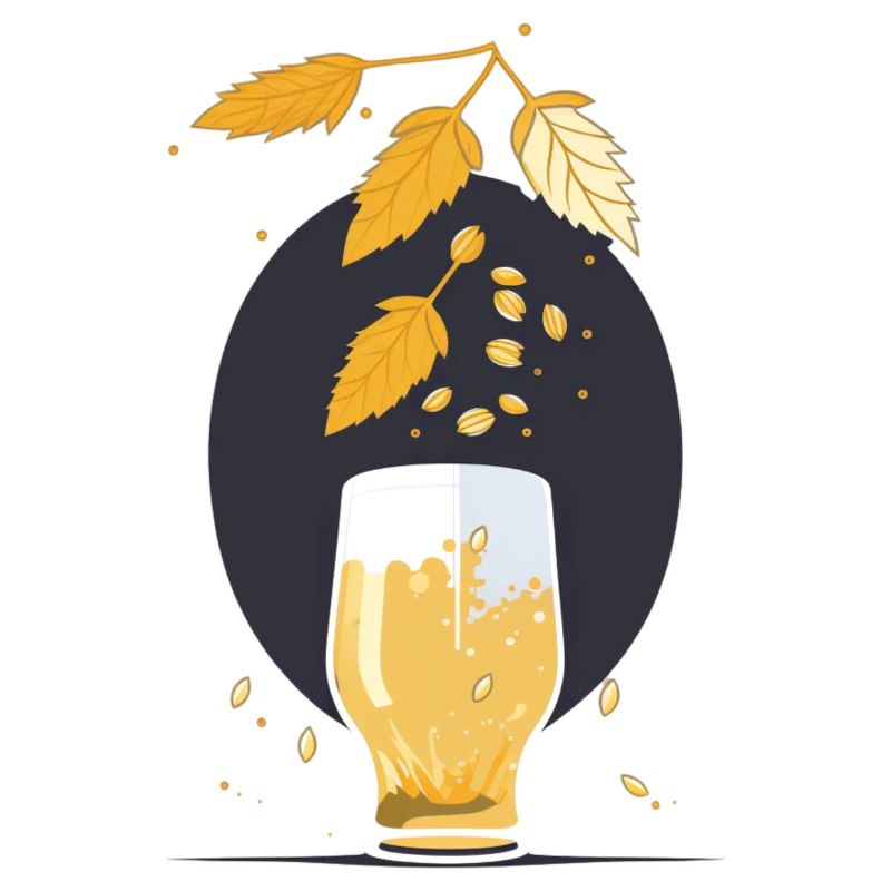 Hops, malt fall into beer glass