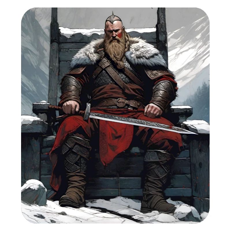 Stolzer Wikinger Krieger Germane mit Schwert