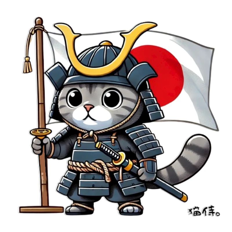 Neko Samurai - 猫侍。- Japanische Samurai Katze