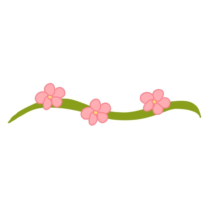 Ligne de fleurs à trois fleurs Branche rose