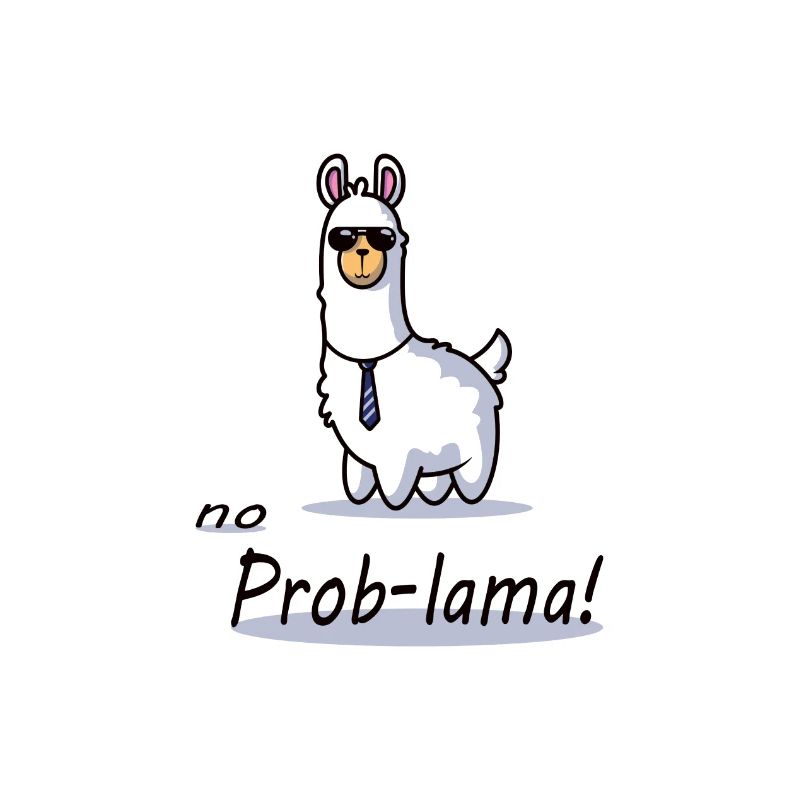 conception de dessin animé drôle de lama no prob lama