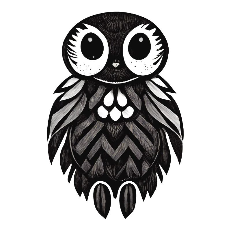 Eule Illustration Psychedelisch Minimal Trance